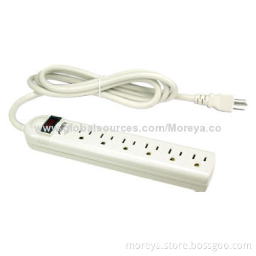 Power Strips with 6 Socket Outlets, 1.8m Extension Cord, Surge, Overload Protectors, America Plug